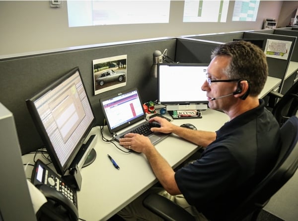 Remote Copier Technician working on a service ticket