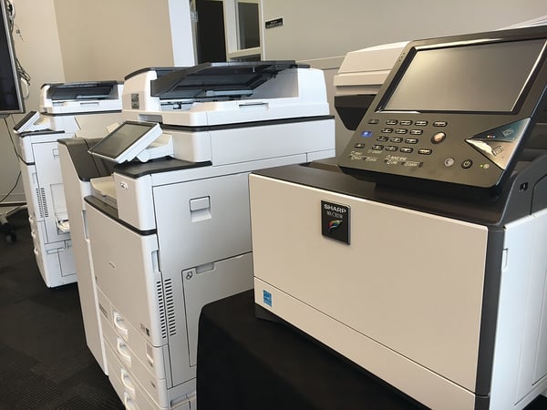 Copiers in the demonstration room